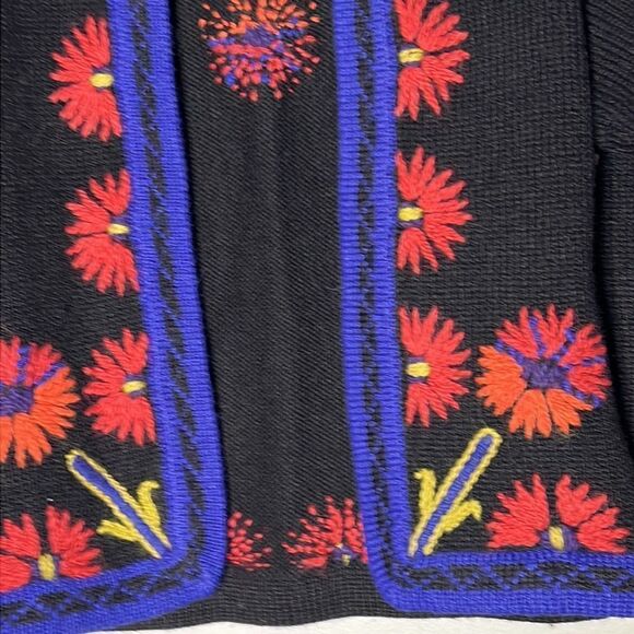 mfaboston llama/wool blend floral open cardigan - Picture 5 of 12